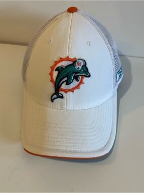 *Rare 07 Vintage Miami Dolphins Reebok OSFA Hat Big Logo On the Mesh NWT